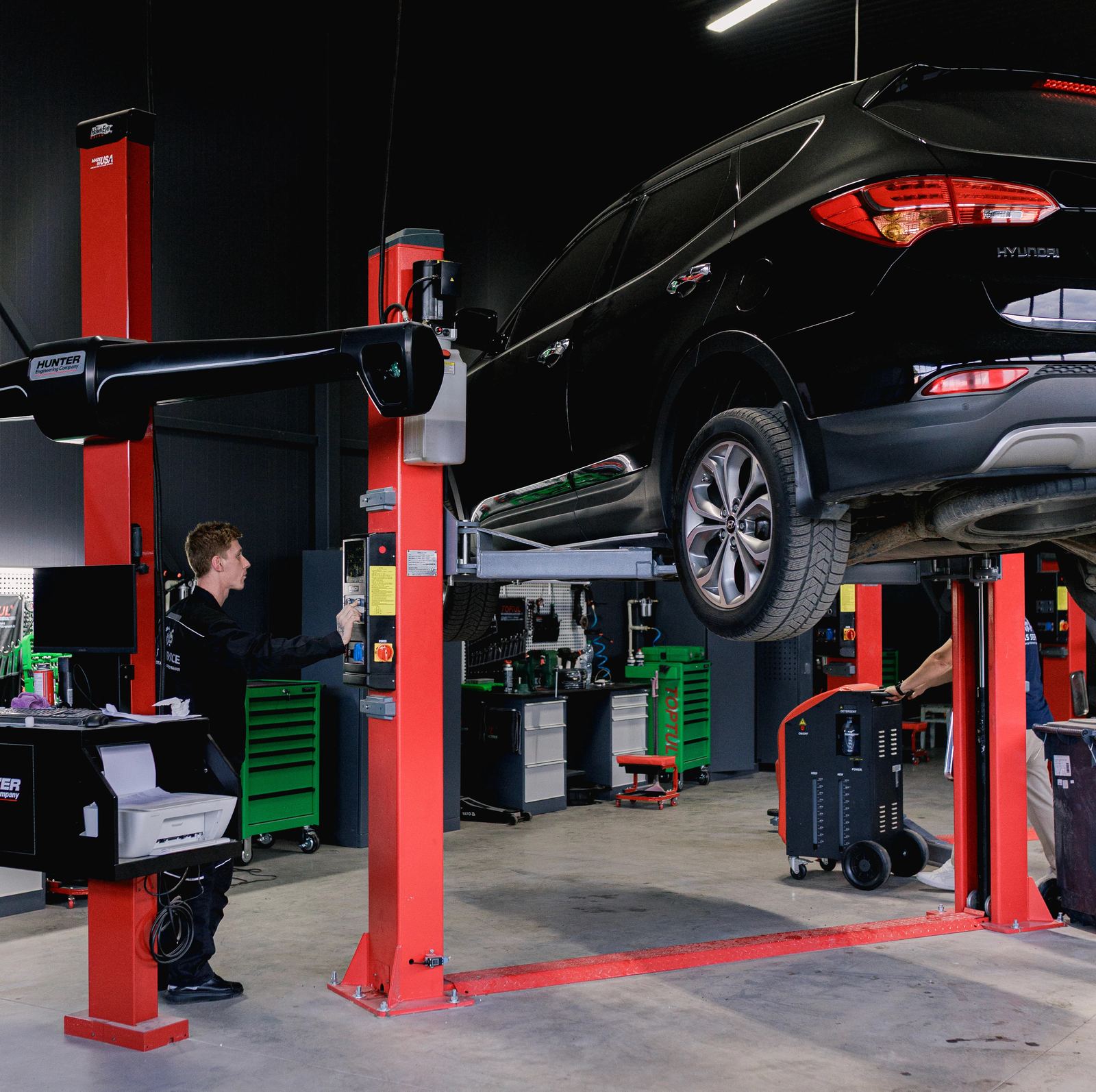 AS Service workshop — car on lift